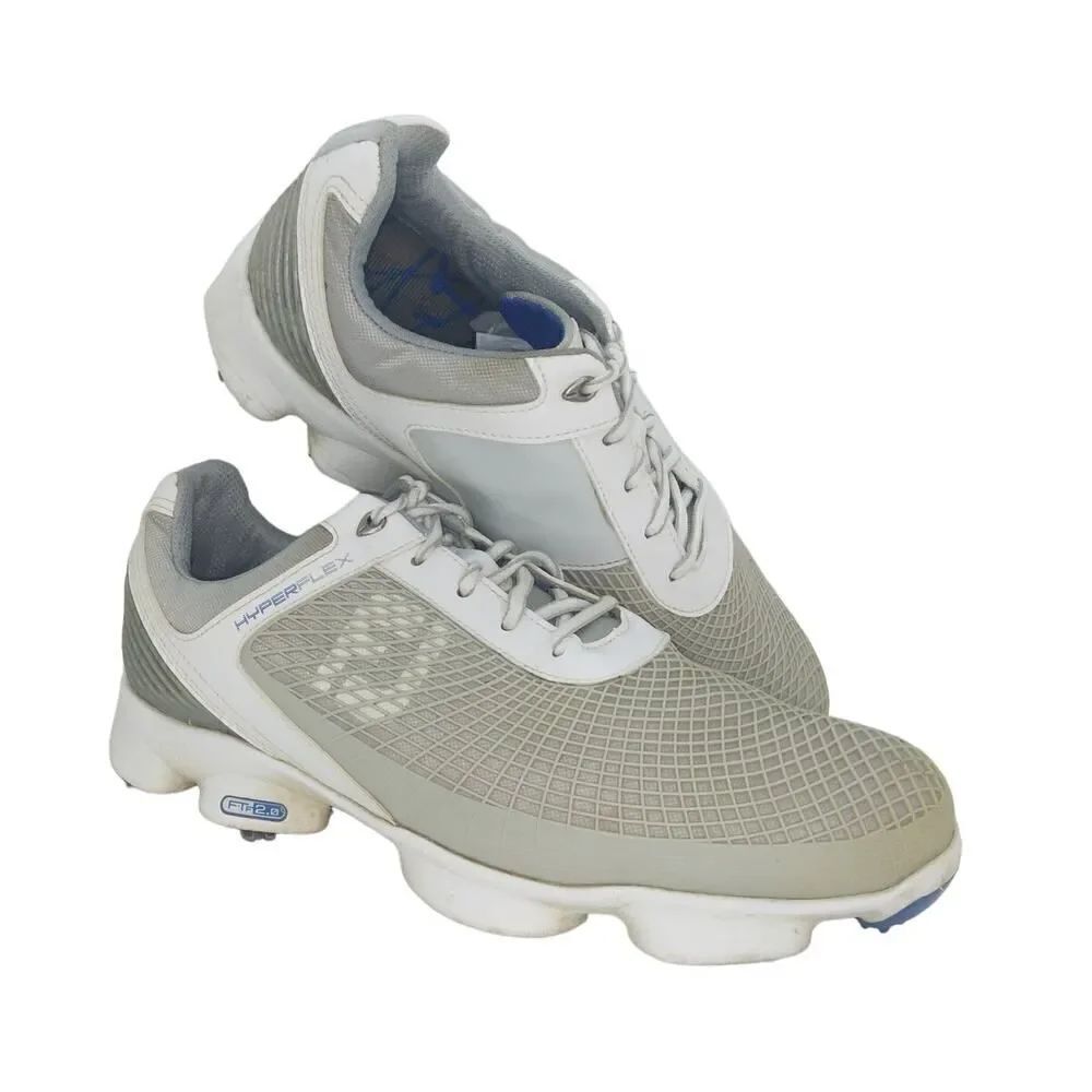 FootJoy Hyperflex FTF 2.0 Mens Pre-owned White/Gray Golf Shoes - sz. 8 1/2 WIDE